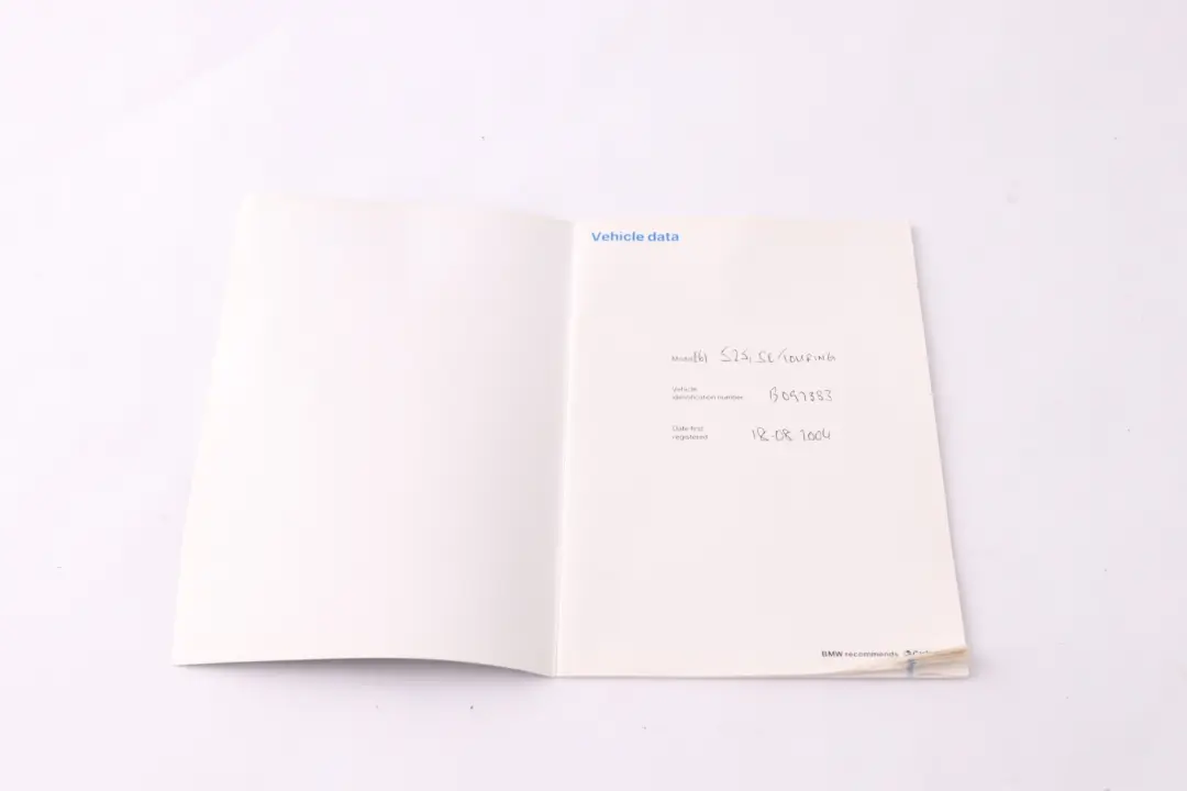 BMW 5 6 Series 1 E60 E61 E63 E64 Service Booklet Book - SKU 0158625-1 - Part number 0158625