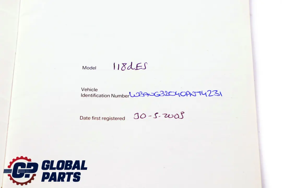 BMW 1 3 Series E87 E90 E91 Service Booklet Inspection Book - SKU 0159350-1 - Part number 0159350