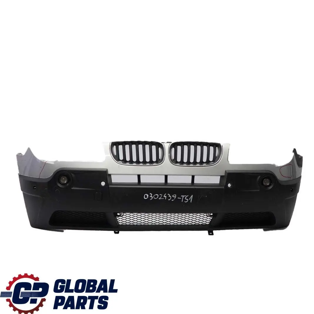 Complete Front Bumper PDC Titansilber Titan Silver Metallic to BMW X3 Series 1 E83 with Part number 0302439 BMW X3 Series 1 E83 Complete Front Bumper PDC Titansilber Titan Silver Metallic - SKU 0302439-TS1 - Part number 0302439