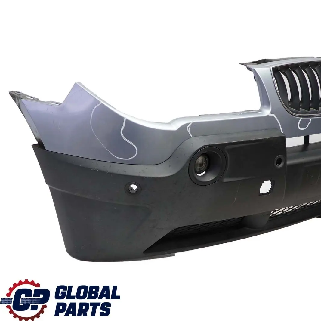 BMW X3 Series E83 1 Complete Front Bumper PDC Bluewater Blue Water Metallic 896 - SKU 0302439-WB1 - Part number 302439