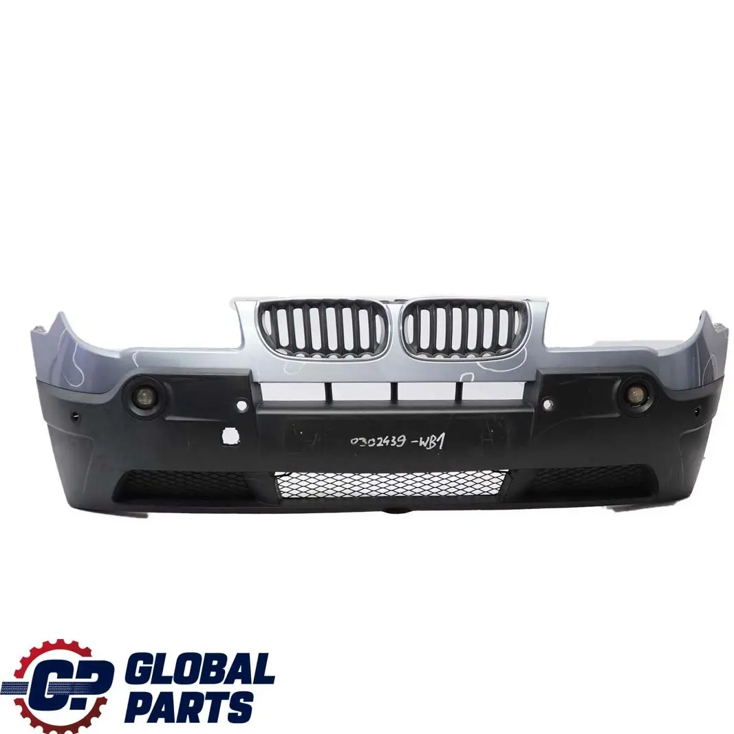 BMW X3 Series E83 1 Complete Front Bumper PDC Bluewater Blue Water Metallic 896 - SKU 0302439-WB1 - Part number 302439
