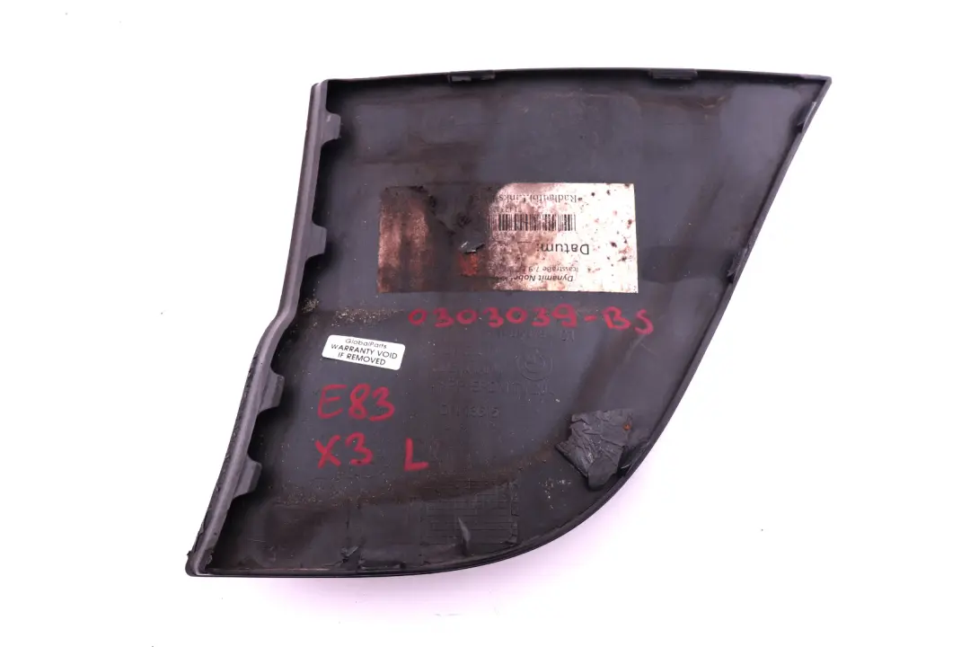 BMW X3 E83 Pannello Laterale Copertura Anteriore Sinistra Nero Zaffiro 3405079 - SKU 0303039-BS - Numero di parte 0303039