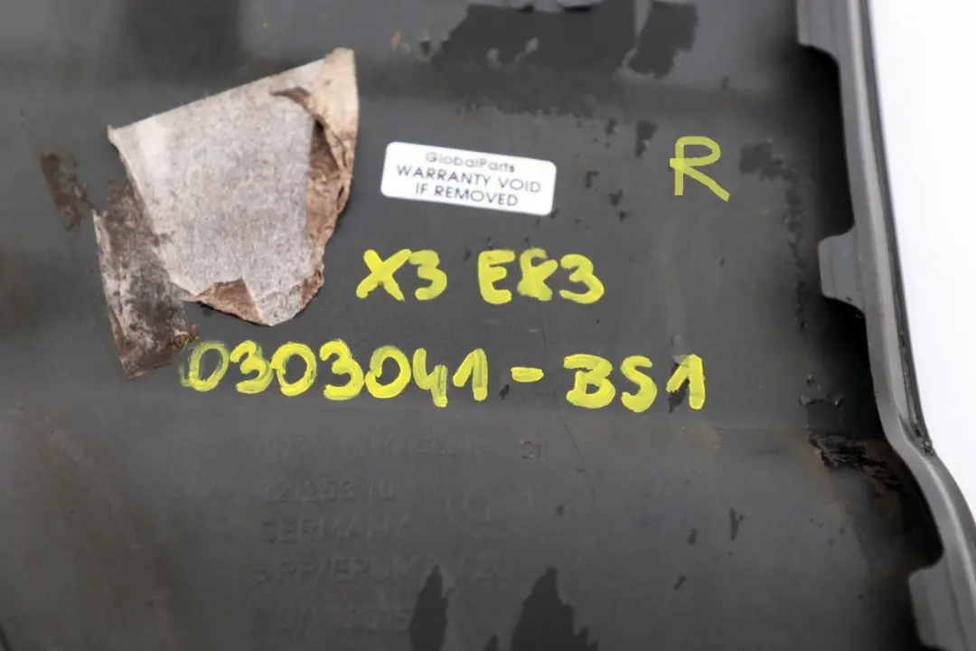 Front Right O/S Side Panel Trim Cover Black Sapphire to BMW X3 Series E83 with Part number 3405080 BMW X3 Series E83 Front Right O/S Side Panel Trim Cover Black Sapphire - SKU 0303041-BS1 - Part number 3405080