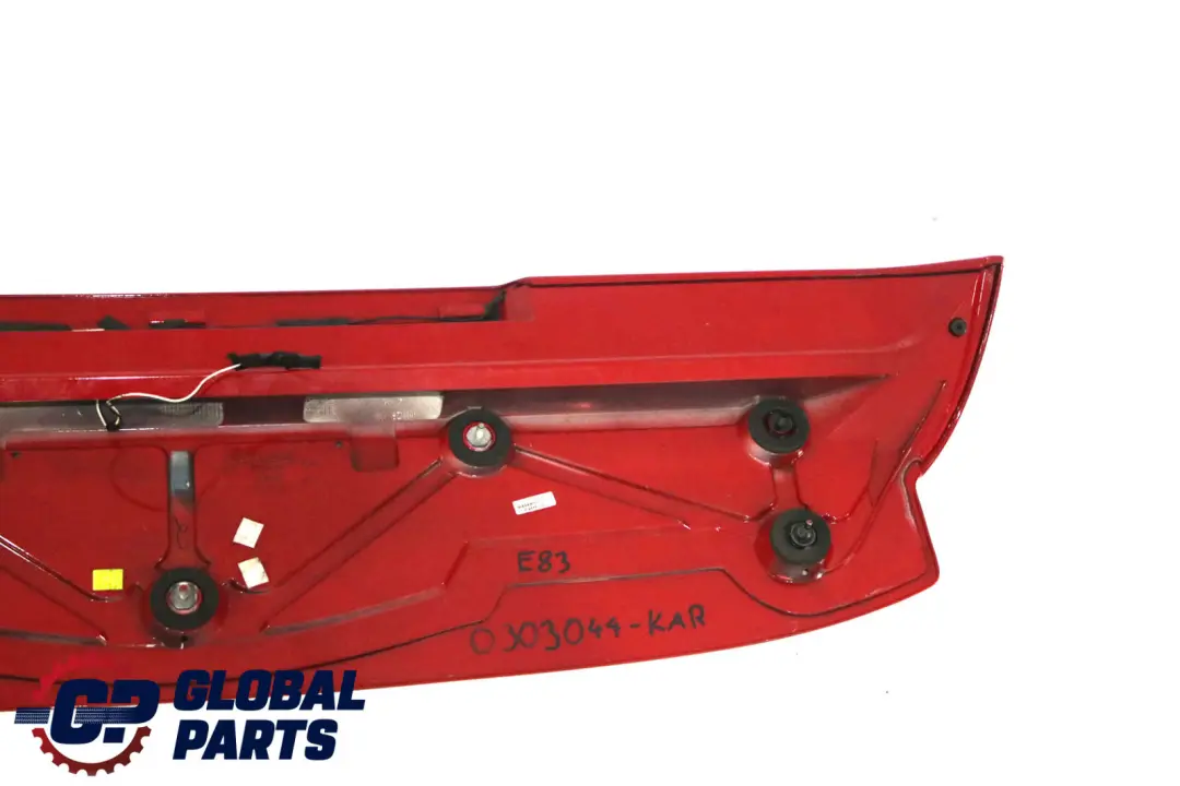 Spoiler Upper Trunk Lid Roof Karmesinrot Crimson Red to BMW X3 Series E83 Rear with Part number 0303044 BMW X3 Series E83 Rear Spoiler Upper Trunk Lid Roof Karmesinrot Crimson Red - SKU 0303044-KAR - Part number 0303044