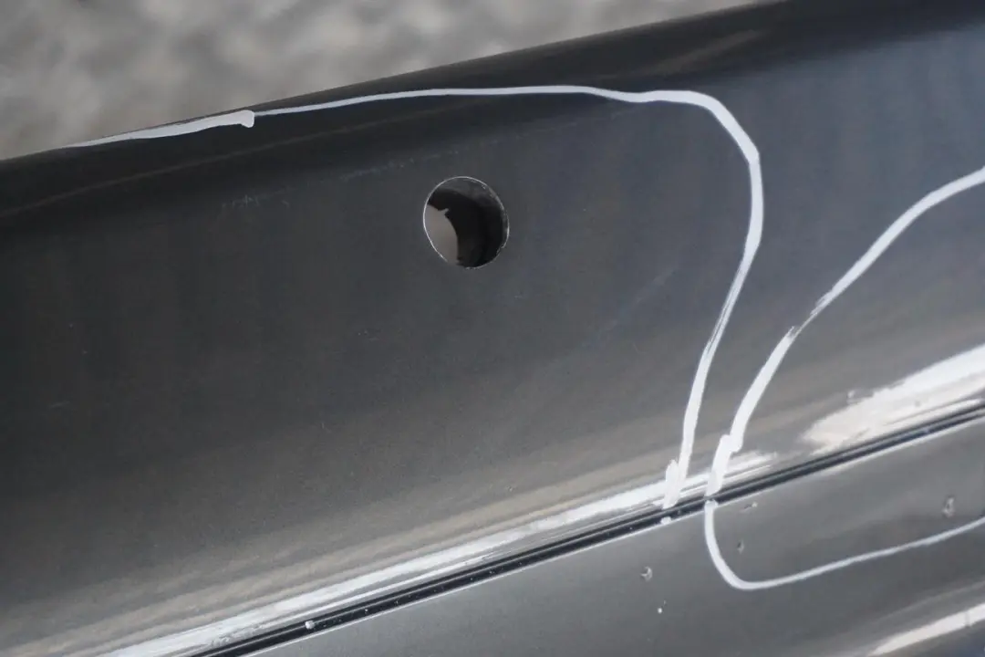 BMW 5 E61 Touring Rear Bumper Trim Panel PDC Titangrau Grey II Metallic - A36 - SKU 0306983-TGR - Part number 0306983
