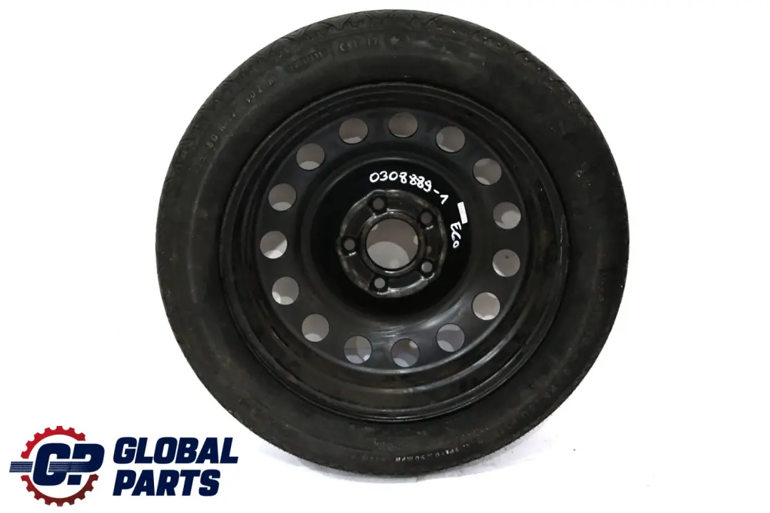 Ruota Di Scorta Compatta In Acciaio Nero 135/80 R17 per BMW E60 con numero di parte 0308889 BMW E60 Ruota Di Scorta Compatta In Acciaio Nero 135/80 R17 - SKU 0308889-1 - Numero di parte 0308889