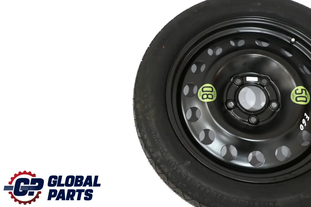 Rueda De Recambio Compacta Acero Negro 135/80 R17 para BMW E60 con número de pieza 0308889 BMW E60 Rueda De Recambio Compacta Acero Negro 135/80 R17 - SKU 0308889 - Número de pieza 0308889