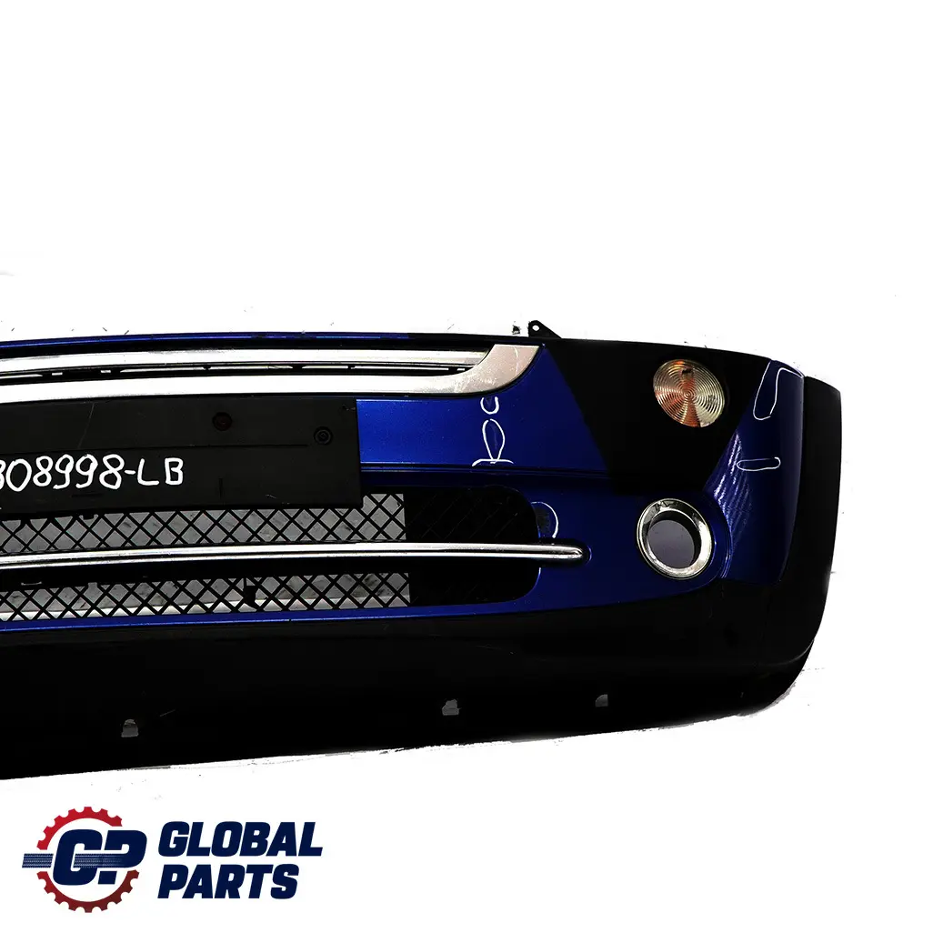 Complete Front Bumper Panel Lightning Blue - A63 to BMW Mini Cooper Cabrio R50 R52 with Part number 0308998 BMW Mini Cooper Cabrio R50 R52 Complete Front Bumper Panel Lightning Blue - A63 - SKU 0308998-LB - Part number 0308998