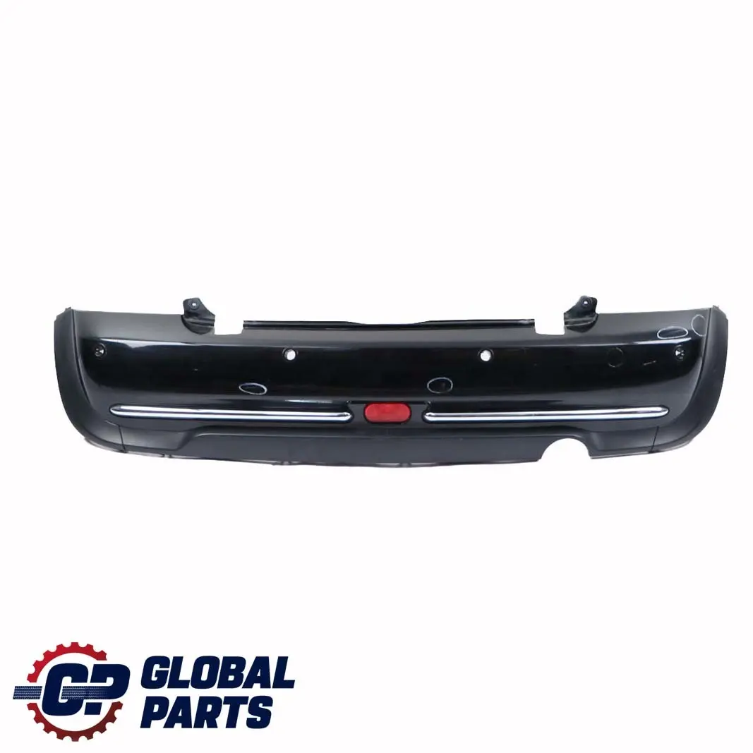 Complete Rear Bumper PDC Holes Panel Black to BMW Mini R52 Cabrio with Part number 0309183 BMW Mini R52 Cabrio Complete Rear Bumper PDC Holes Panel Black - SKU 0309183-BLK - Part number 0309183