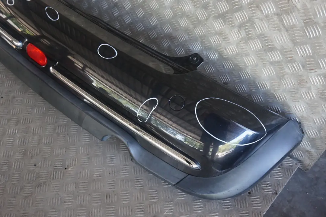 Bumper Trim Panel PDC Astro Black Metallic - A25 to BMW MINI Cooper R50 2 Rear with Part number 0393501 BMW MINI Cooper R50 2 Rear Bumper Trim Panel PDC Astro Black Metallic - A25 - SKU 0393501-ASB2 - Part number 0393501