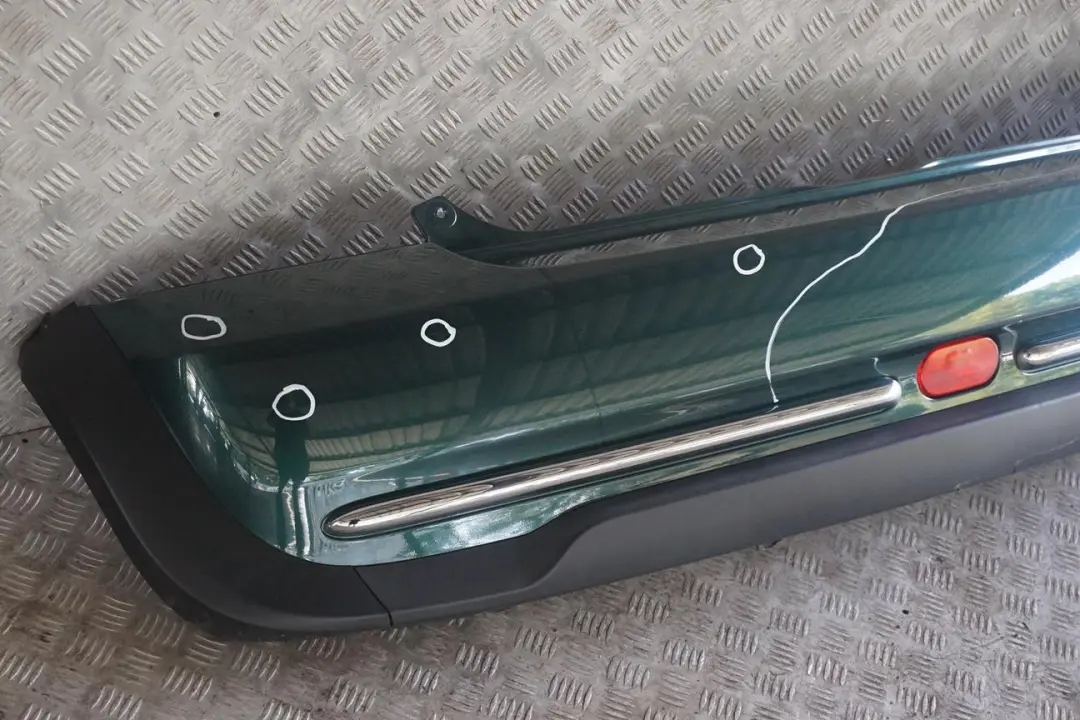 Stossfänger Hinten British Racing Green Gruen - A67 für BMW Mini Cooper R50 mit Teilenummer 0393501 BMW Mini Cooper R50 Stossfänger Hinten British Racing Green Gruen - A67 - SKU 0393501-BRG - Teilenummer 0393501