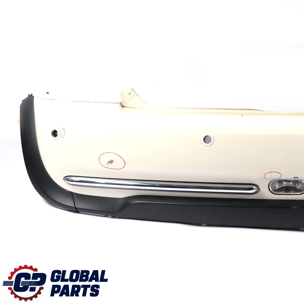 Bumper Trim Panel PDC Holes Pepper White - 850 to Mini Cooper One R50 Rear with Part number 0393504 Mini Cooper One R50 Rear Bumper Trim Panel PDC Holes Pepper White - 850 - SKU 0393504-PW - Part number 0393504