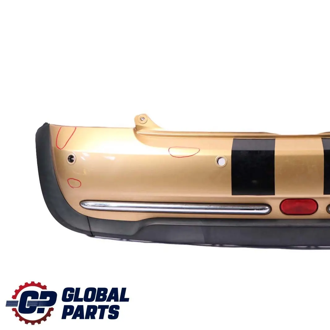 Bumper Trim Panel PDC Solid Gold Metallic - 859 to Mini Cooper One R50 Rear with Part number 0393504 Mini Cooper One R50 Rear Bumper Trim Panel PDC Solid Gold Metallic - 859 - SKU 0393504-SDB - Part number 0393504