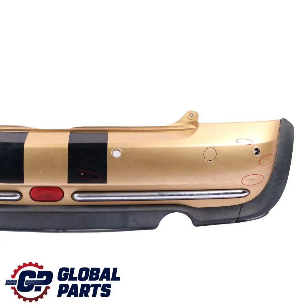 Bumper Trim Panel PDC Solid Gold Metallic - 859 to Mini Cooper One R50 Rear with Part number 0393504 Mini Cooper One R50 Rear Bumper Trim Panel PDC Solid Gold Metallic - 859 - SKU 0393504-SDB - Part number 0393504