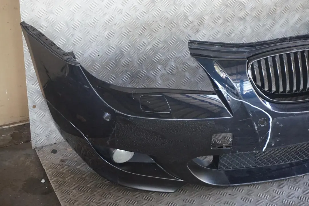 BMW 5 E60 E61 M Sport Front Bumper Trim Panel Monacoblau Blue Metallic - A35 - SKU 0394346-MB - Part number 0394346