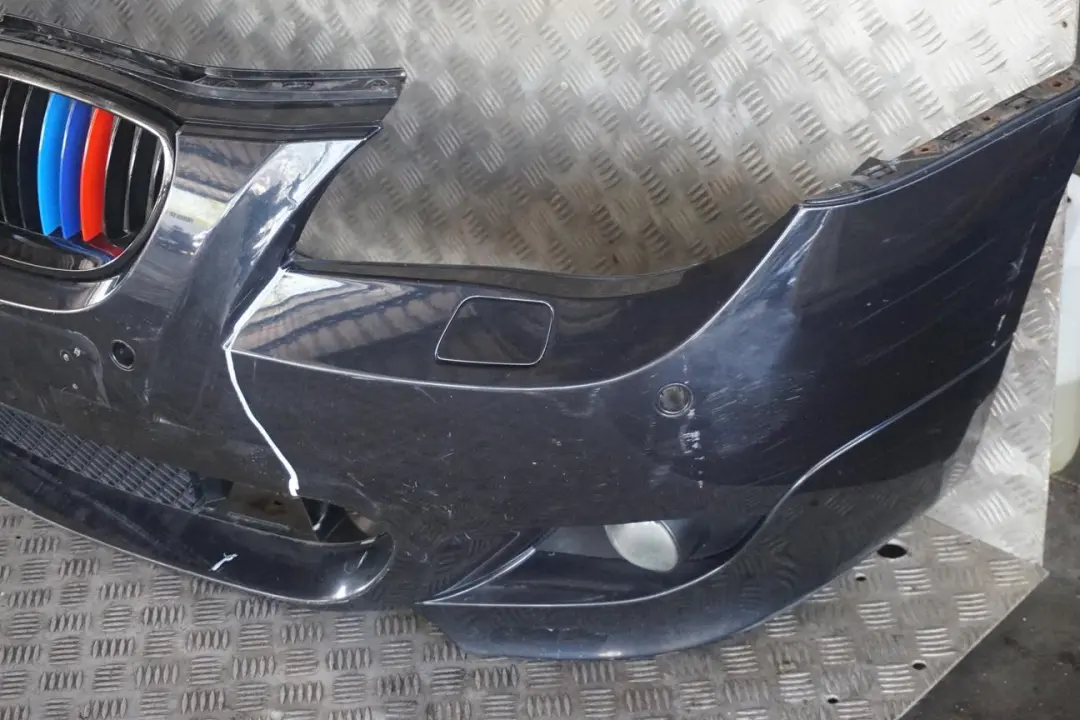 BMW 5 E60 E61 M Sport Front Bumper Trim Panel Monacoblau Blue Metallic - A35 - SKU 0394346-MB - Part number 0394346