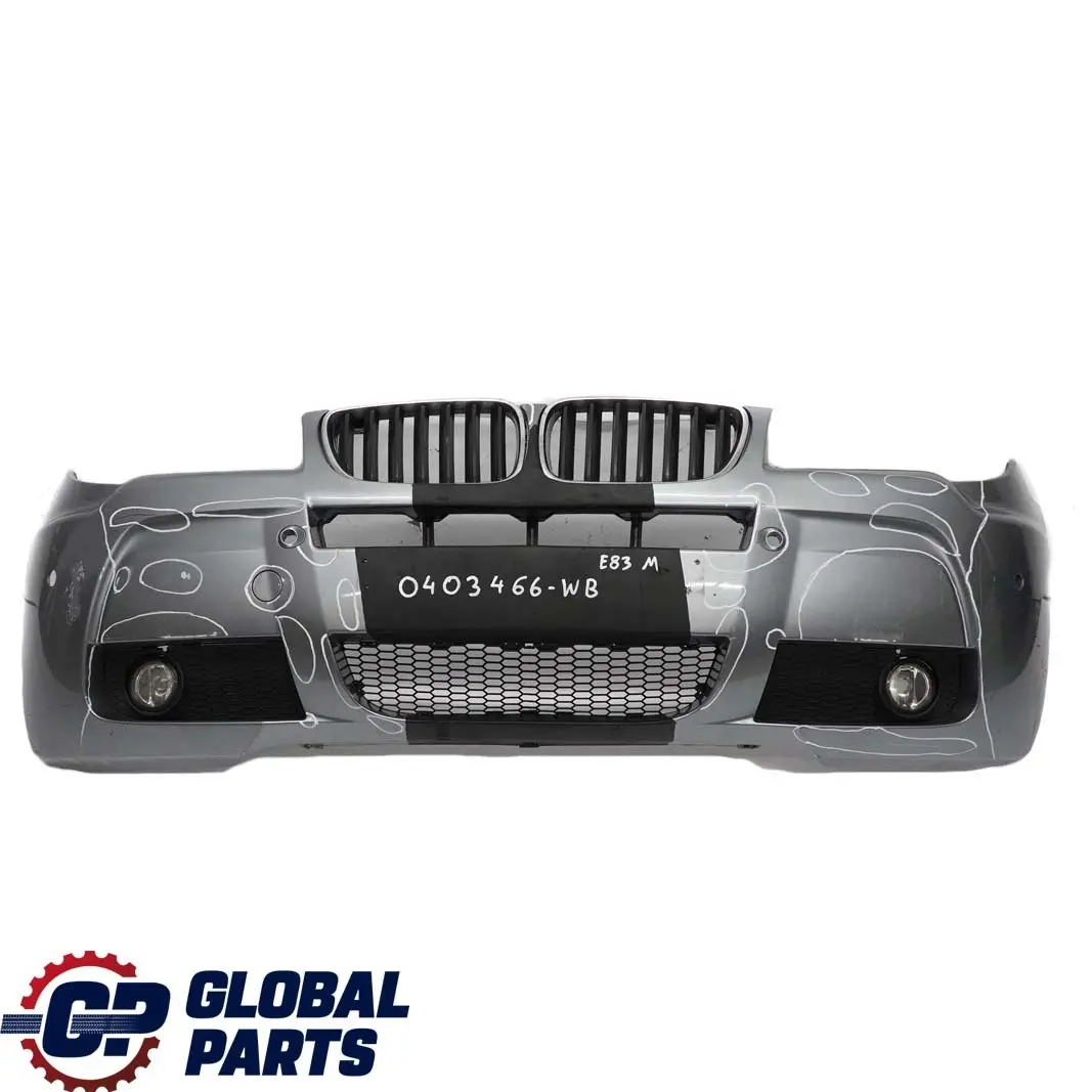 Complete Front Bumper PDC Bluewater Blue Metallic - 896 to BMW X3 E83 M Sport with Part number 0403466 BMW X3 E83 M Sport Complete Front Bumper PDC Bluewater Blue Metallic - 896 - SKU 0403466-WB - Part number 0403466