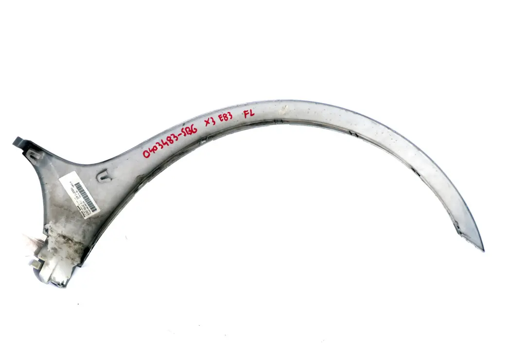 Front Left N/S Wheel Arch Cover Silbergrau Grey to BMW X3 Series E83 M Sport with Part number 0403483 BMW X3 Series E83 M Sport Front Left N/S Wheel Arch Cover Silbergrau Grey - SKU 0403483-SBG - Part number 0403483