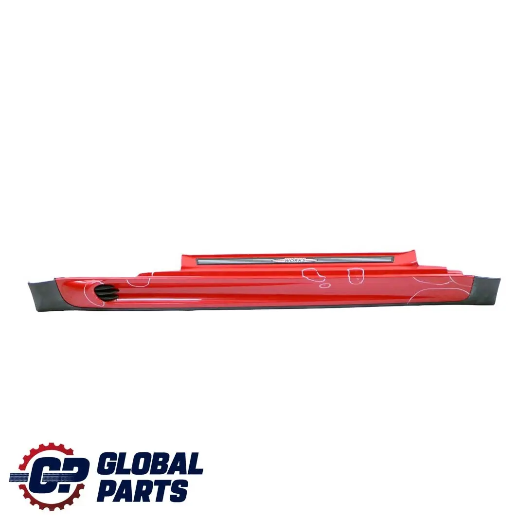 Right Door O/S Sill Skirt Side Trim Chili Red 851 to Mini Cooper R56 R57 JCW Cover with Part number 0404114 Mini Cooper R56 R57 JCW Cover Right Door O/S Sill Skirt Side Trim Chili Red 851 - SKU 0404114-CHRED - Part number 0404114