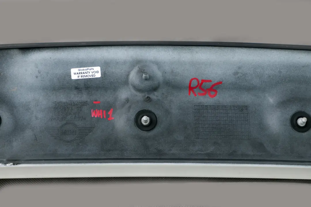 Boot Trunk Lid Spoiler White to BMW Mini Cooper R56 1 JCW Rear with Part number 0404125 BMW Mini Cooper R56 1 JCW Rear Boot Trunk Lid Spoiler White - SKU 0404125-WHI1 - Part number 0404125