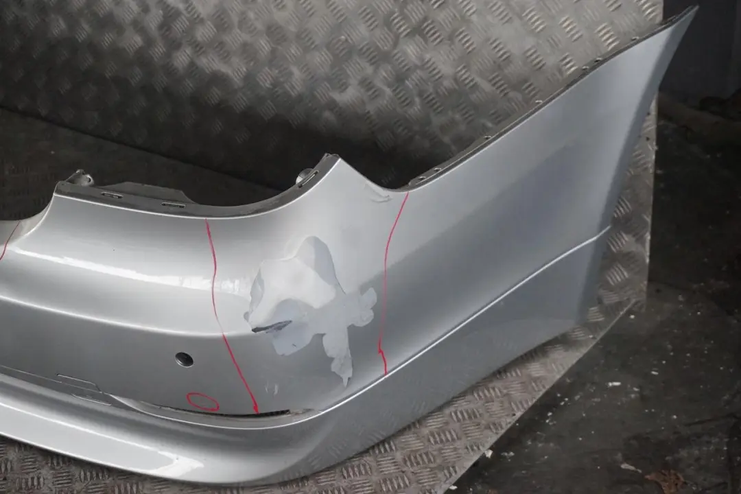 BMW 5 Series E60 1 Saloon Rear Bumper PDC Titansilber Titan Silver Metallic 354 - SKU 0422349-TS1 - Part number 0422349