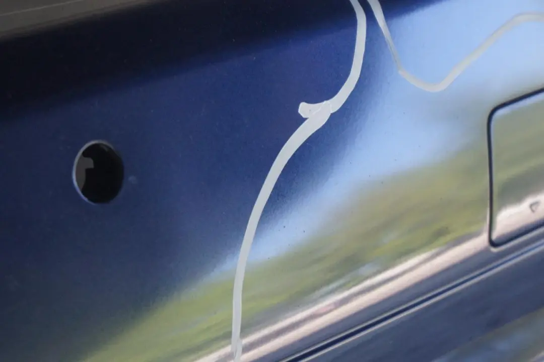 BMW 5 E61 LCI Touring Rear Bumper Trim Panel PDC Tiefseeblau Deep Sea Blue A76 - SKU 0422357-DSB - Part number 0422357