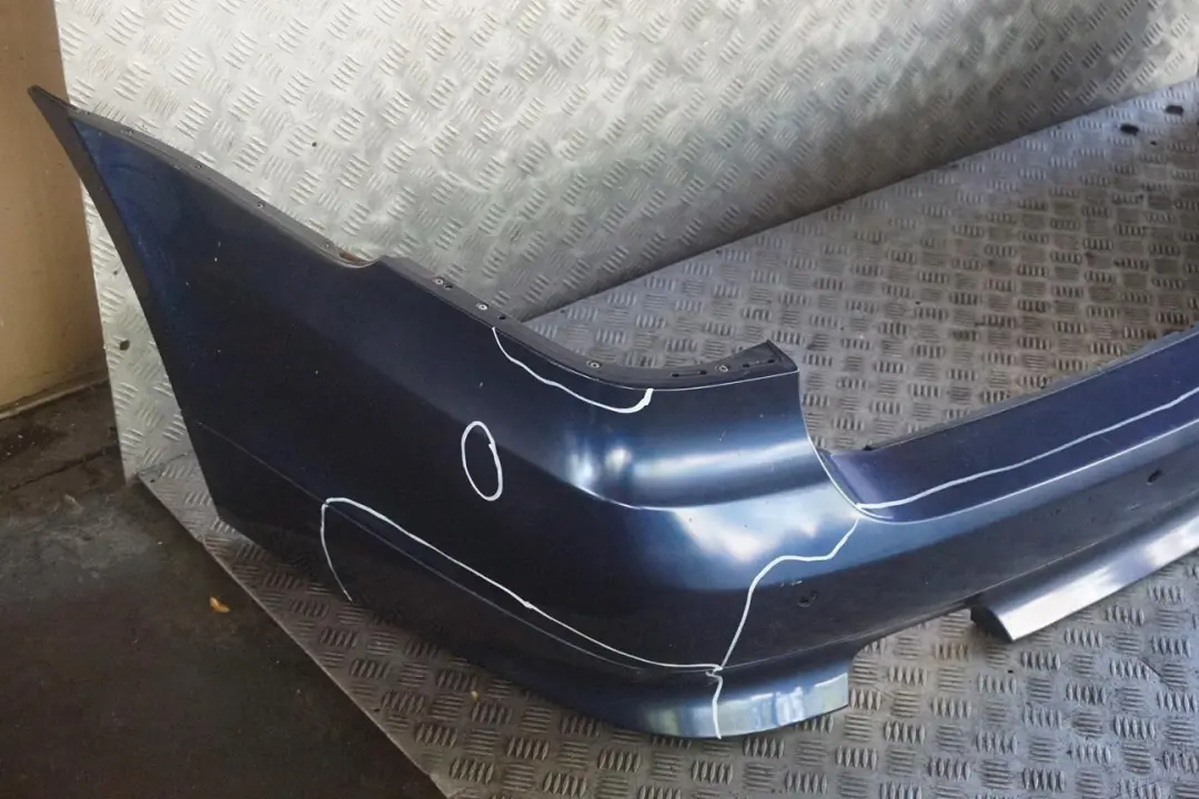 BMW E61 LCI Touring Rear Bumper Trim Panel PDC Tiefseeblau Deep Sea Blue A76 - SKU 0422357-DSB - Part number 0422357