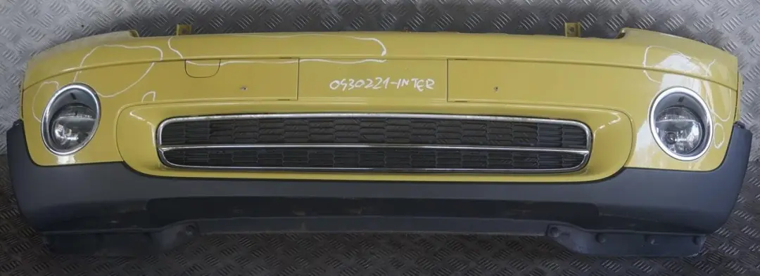 Complete Front Bumper Trim Panel Interchange Yellow - A95 to BMW Mini R55 R56 with Part number 0430221 BMW Mini R55 R56 Complete Front Bumper Trim Panel Interchange Yellow - A95 - SKU 0430221-INTER - Part number 0430221