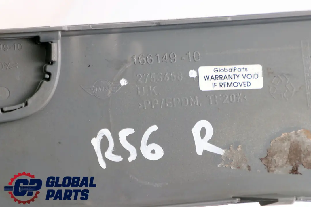 Front Bumper Trim Panel Right O/S Sparkling Silver A60 to Mini Cooper R55 R56 with Part number 0430224 Mini Cooper R55 R56 Front Bumper Trim Panel Right O/S Sparkling Silver A60 - SKU 0430224-SS - Part number 0430224