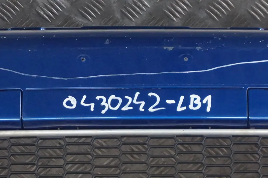 Complete Front Bumper Trim Panel Lightning Blue to BMW Mini Cooper S R55 R56 R57 with Part number 0430242 BMW Mini Cooper S R55 R56 R57 Complete Front Bumper Trim Panel Lightning Blue - SKU 0430242-LB1 - Part number 0430242