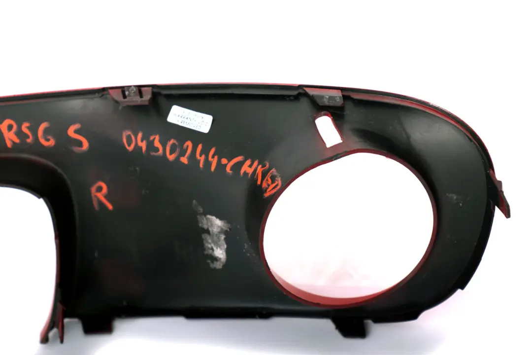 Front Bumper Trim Panel Right O/S to Mini Cooper S R55 R56 R57 with Part number 2751564 Mini Cooper S R55 R56 R57 Front Bumper Trim Panel Right O/S - SKU 0430244-CHRED - Part number 2751564