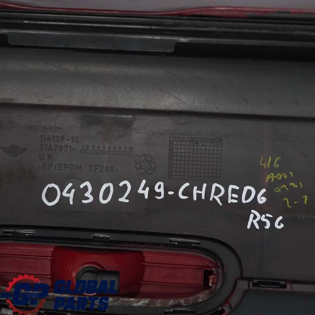 Stossfänger Hinten Chili Red Rot - 851 für BMW Mini Cooper 6 R56 R57 mit Teilenummer 0430249 BMW Mini Cooper 6 R56 R57 Stossfänger Hinten Chili Red Rot - 851 - SKU 0430249-CHRED6 - Teilenummer 0430249