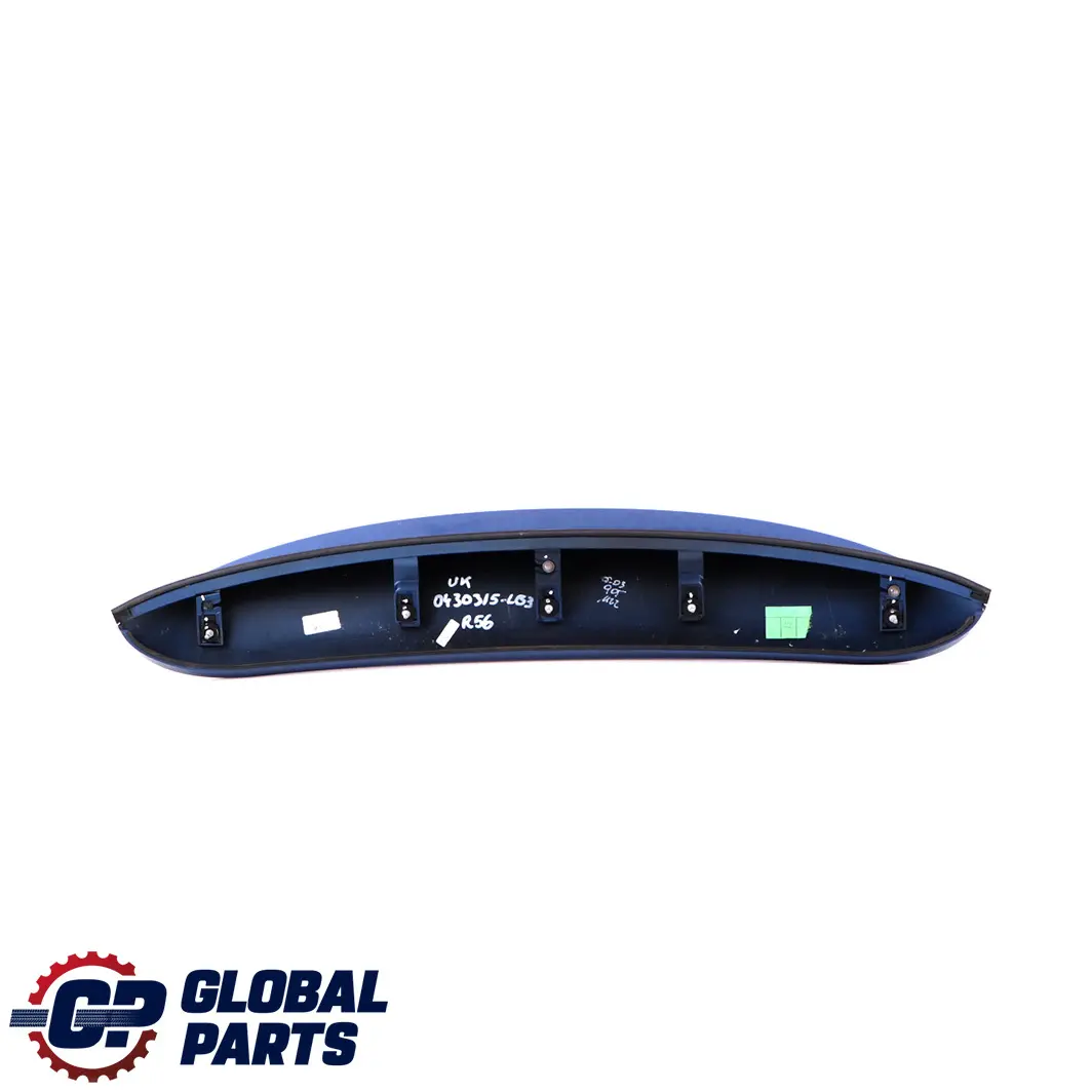 Spoiler Trim Panel Lightning Blue Metallic - A63 to BMW Mini Cooper One R56 Rear with Part number 0430315 BMW Mini Cooper One R56 Rear Spoiler Trim Panel Lightning Blue Metallic - A63 - SKU 0430315-LB2 - Part number 0430315