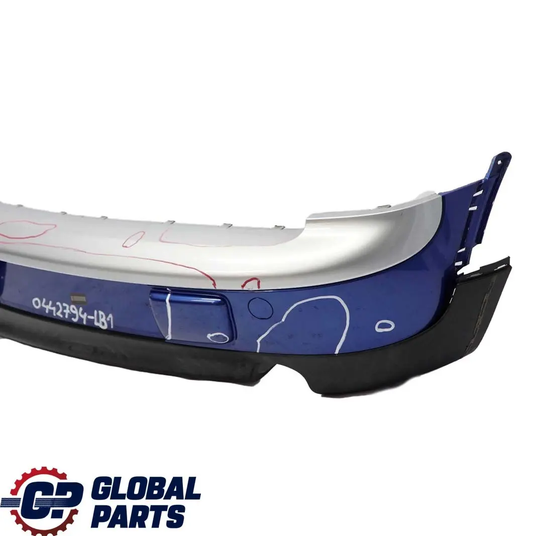 Complete Rear Bumper Trim Panel Lightning Blue - A63 to Mini Clubman R55 with Part number 0442794 Mini Clubman R55 Complete Rear Bumper Trim Panel Lightning Blue - A63 - SKU 0442794-LB1 - Part number 0442794
