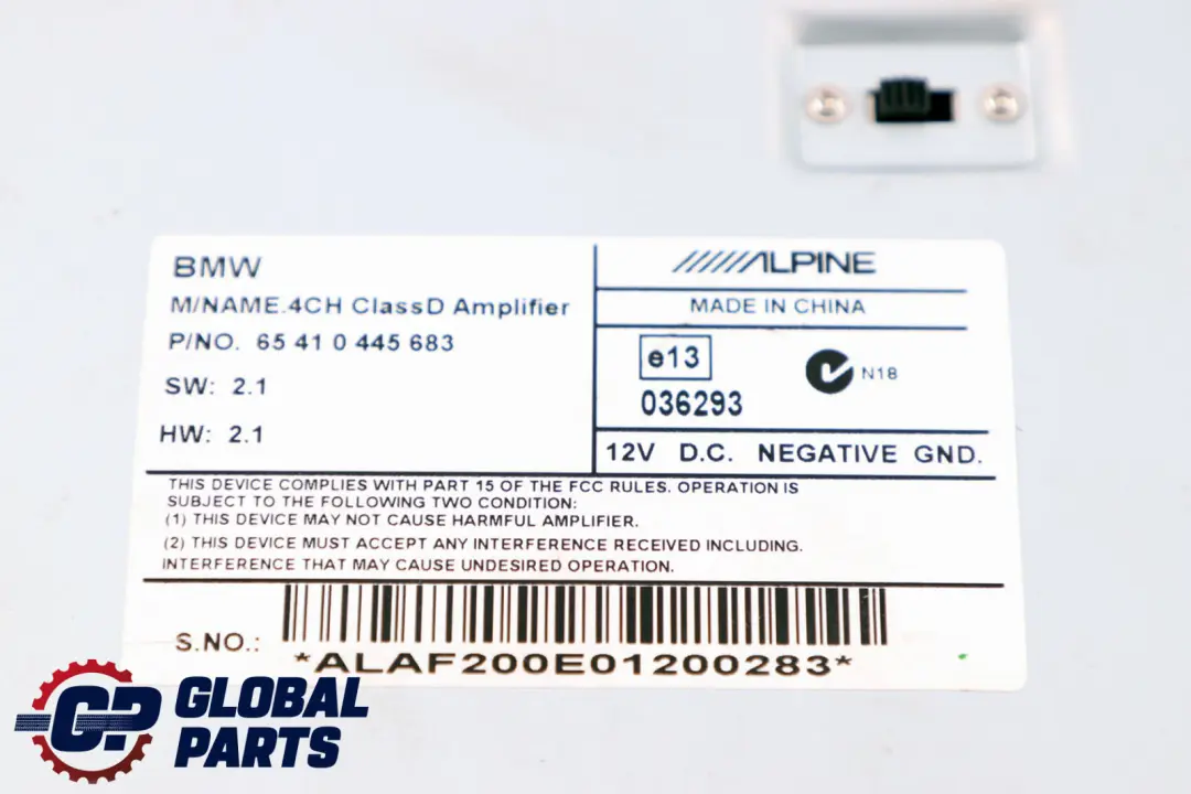 BMW 1 3 Reihe E87 E90 HiFi Audio Alpine Lautsprecher Verstärker Retrofit Set - SKU 0445684 - Teilenummer 0445684