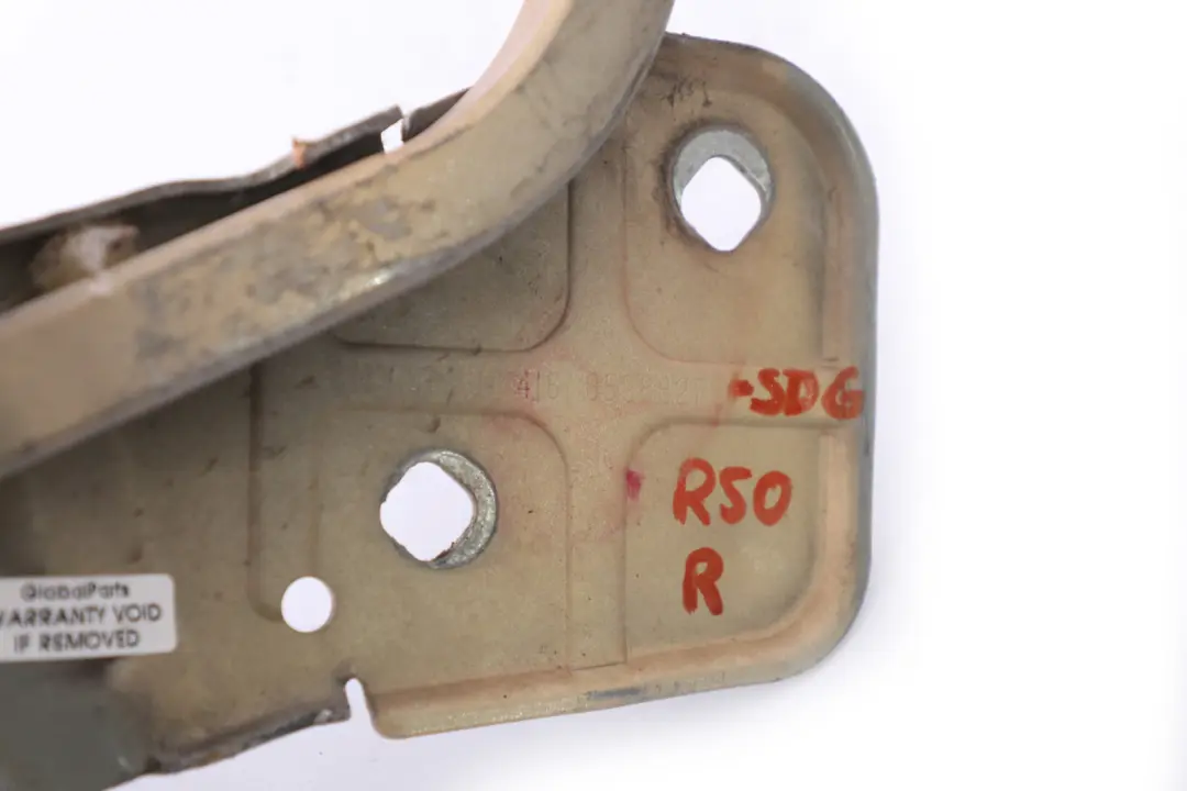 Right O/S Engine Hood Hinge Solid Gold to Mini Cooper One R50 R52 R53 with Part number 0598827 Mini Cooper One R50 R52 R53 Right O/S Engine Hood Hinge Solid Gold - SKU 0598827-SDG - Part number 0598827