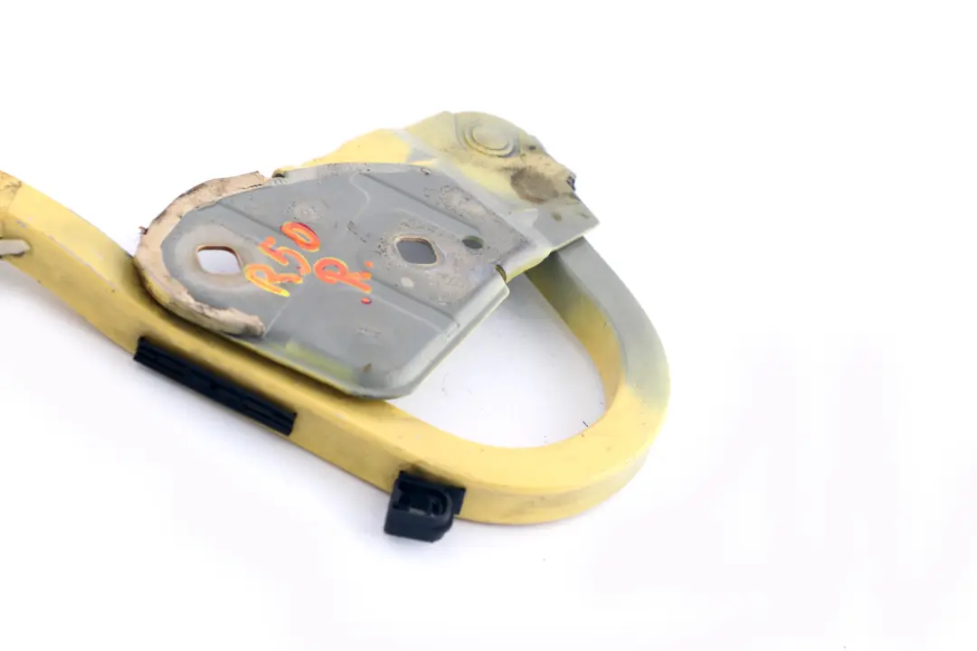 Right O/S Engine Hood Hinge Liquid Yellow - 902 to Mini Cooper One R50 R52 R53 with Part number 0598827 Mini Cooper One R50 R52 R53 Right O/S Engine Hood Hinge Liquid Yellow - 902 - SKU 0598827-YEL - Part number 0598827