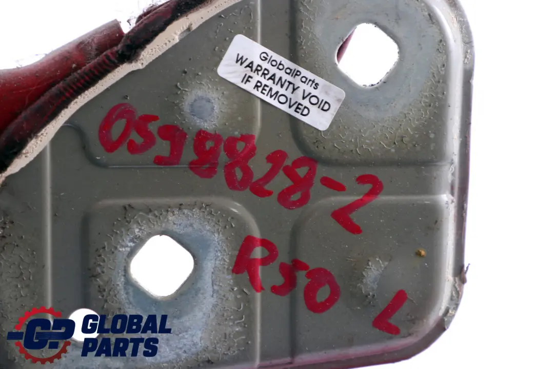 Left N/S Engine Hood Hinge Bonnet Chilli Red to Mini Cooper One 2 R50 R52 R53 with Part number 598828 Mini Cooper One 2 R50 R52 R53 Left N/S Engine Hood Hinge Bonnet Chilli Red - SKU 0598828-2 - Part number 598828