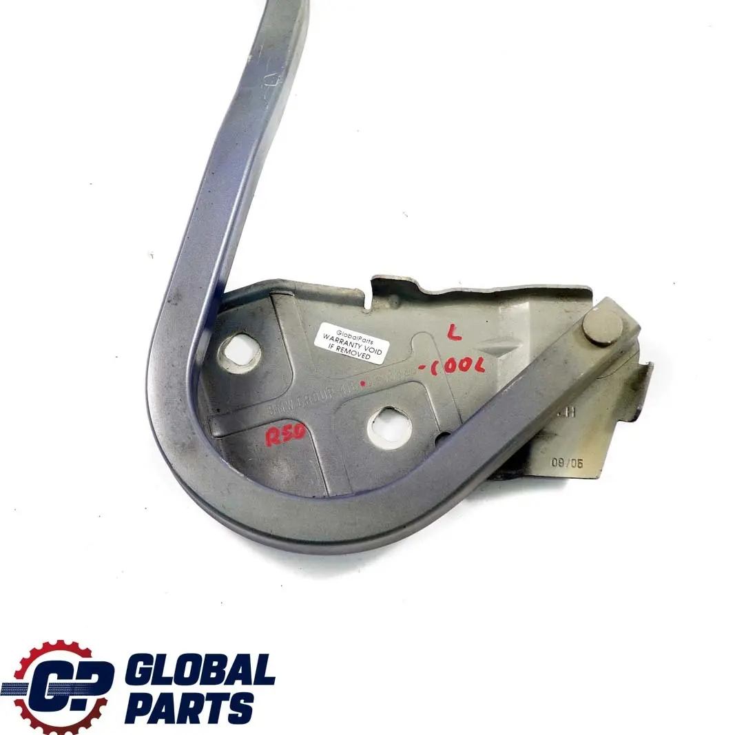 Cerniera cofano motore sinistra Cool Blue Metallic - A27 per Mini Cooper One R50 R53 con numero di parte 0598828 Mini Cooper One R50 R53 Cerniera cofano motore sinistra Cool Blue Metallic - A27 - SKU 0598828-COOL - Numero di parte 0598828