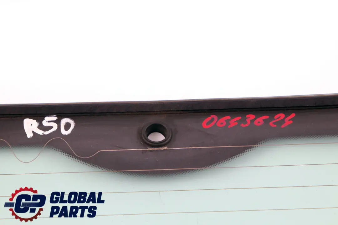 Vetro Verde del Lunotto Posteriore AS2 Trim per Mini Cooper One R50 R53 con numero di parte 0643624 Mini Cooper One R50 R53 Vetro Verde del Lunotto Posteriore AS2 Trim - SKU 0643624 - Numero di parte 0643624