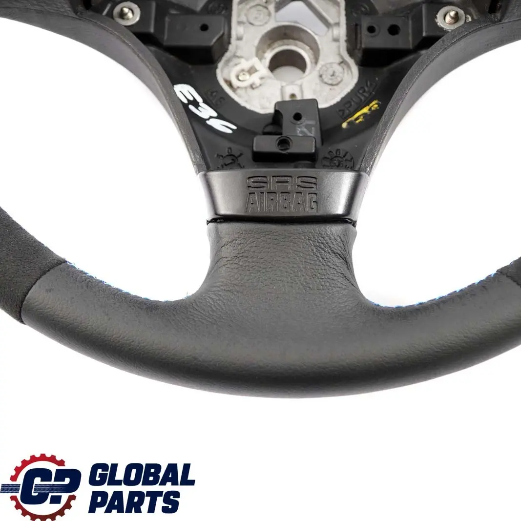 BMW E36 NEW Black Leather / Alcantara Sport Steering Wheel 3 Spoke Tricoloured - SKU 1092050-1 - Part number 1092050