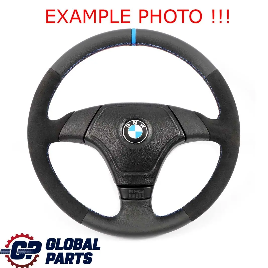 Leather / Alcantara Sport Steering Wheel 3 Spoke Tricoloured to BMW E36 NEW Black with Part number 1092050 BMW E36 NEW Black Leather / Alcantara Sport Steering Wheel 3 Spoke Tricoloured - SKU 1092050-1 - Part number 1092050