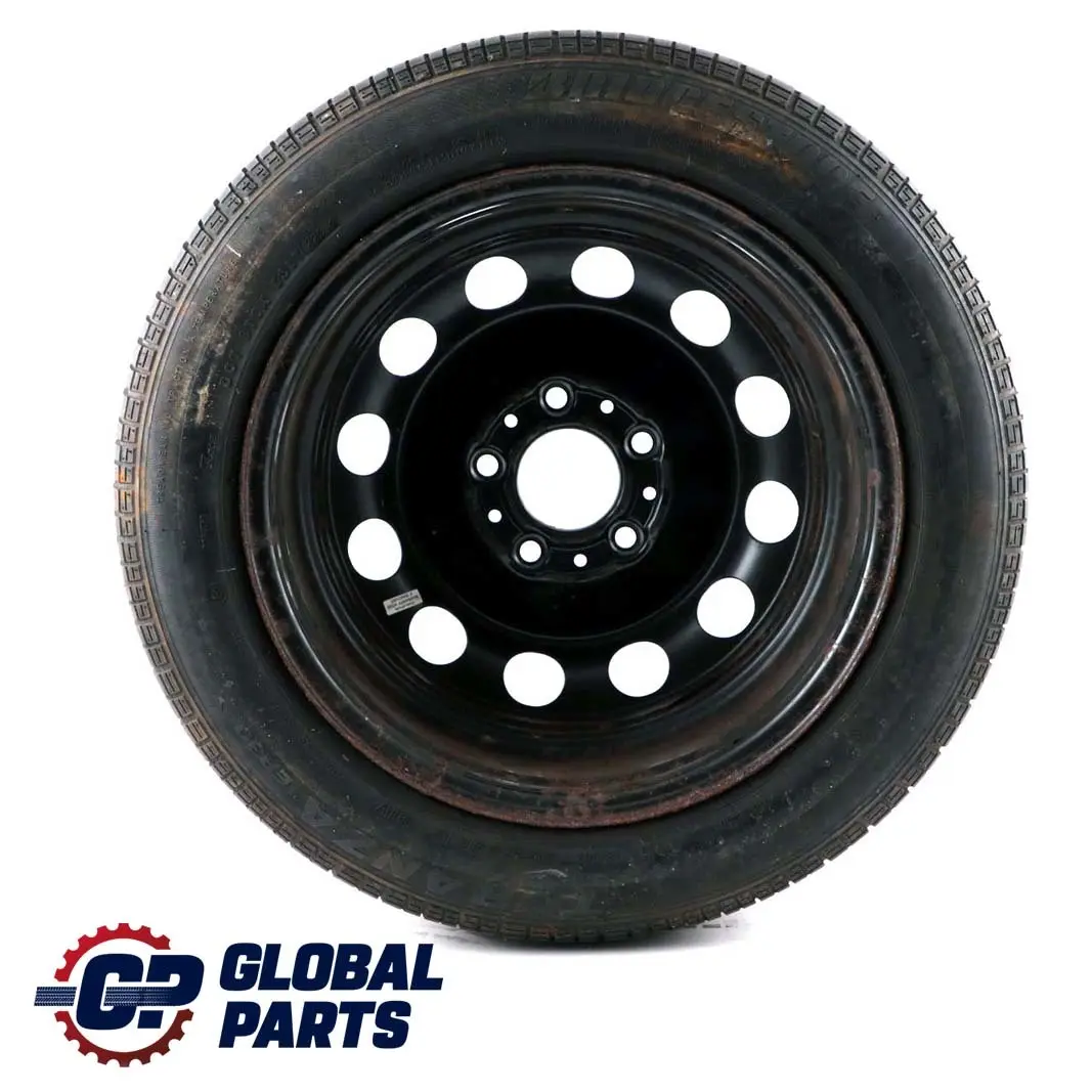 Stahl Felge Schwarz Reifen Bridgestone 205/55 R16 16" 7J ET:47 für BMW E46 mit Teilenummer BMW E46 Stahl Felge Schwarz Reifen Bridgestone 205/55 R16 16" 7J ET:47 - SKU 1095013 - Teilenummer