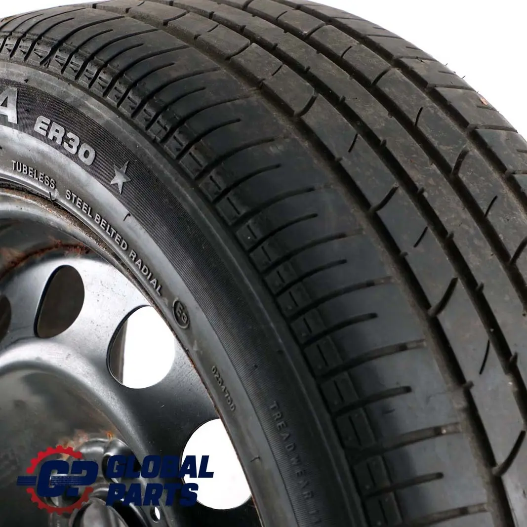 Stahl Felge Schwarz Reifen Bridgestone 205/55 R16 16" 7J ET:47 für BMW E46 mit Teilenummer BMW E46 Stahl Felge Schwarz Reifen Bridgestone 205/55 R16 16" 7J ET:47 - SKU 1095013 - Teilenummer