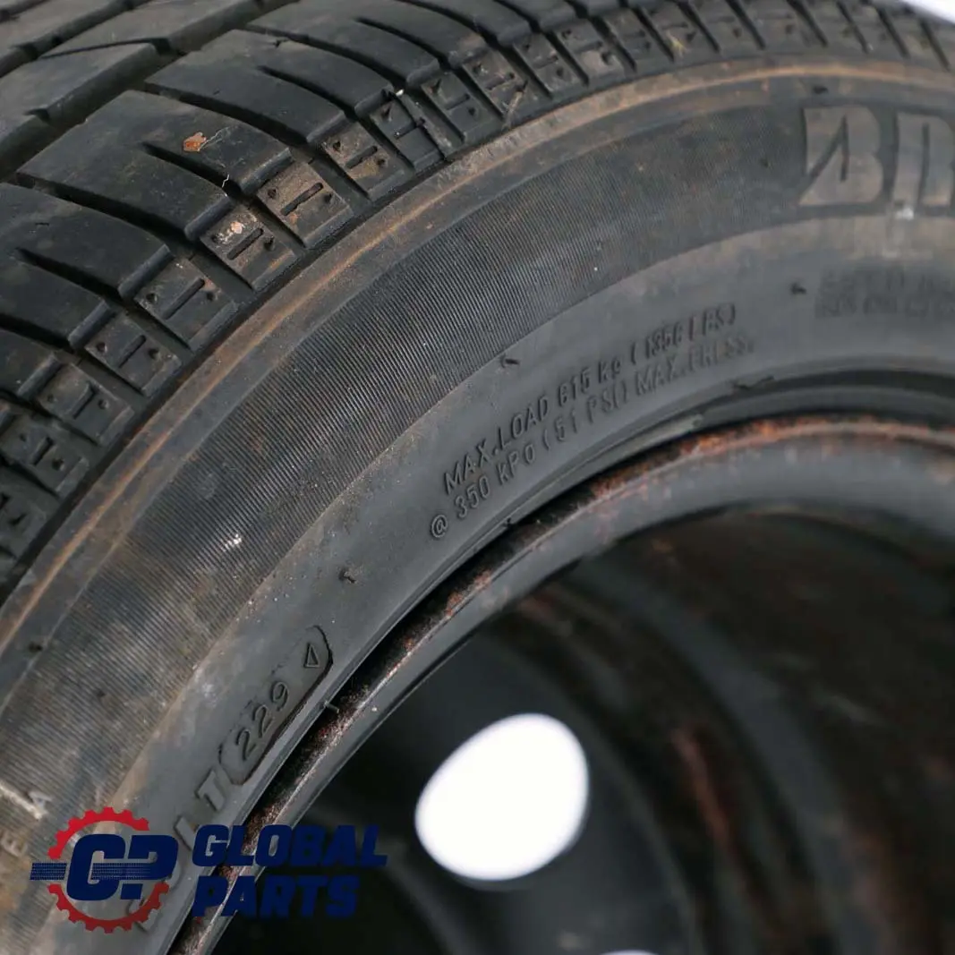 Stahl Felge Schwarz Reifen Bridgestone 205/55 R16 16" 7J ET:47 für BMW E46 mit Teilenummer BMW E46 Stahl Felge Schwarz Reifen Bridgestone 205/55 R16 16" 7J ET:47 - SKU 1095013 - Teilenummer