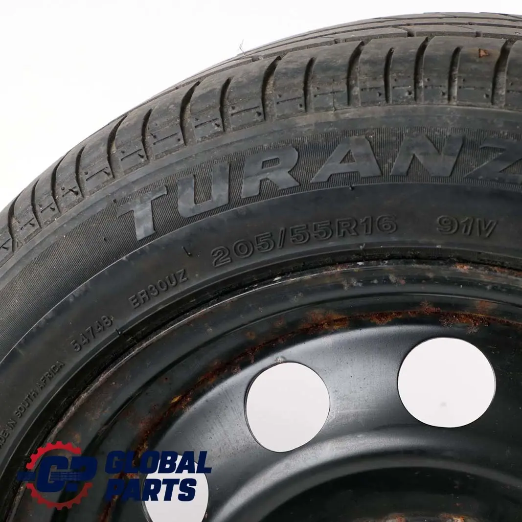 BMW E46 Spare Wheel Steel Rim Black Tyre 205/55 R16 16" 7J ET:47 - SKU 1095013 - Part number 