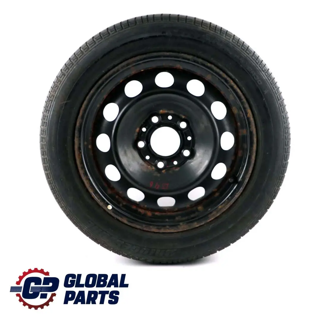 Stahl Felge Schwarz Reifen Bridgestone 205/55 R16 16" 7J ET:47 für BMW E46 mit Teilenummer BMW E46 Stahl Felge Schwarz Reifen Bridgestone 205/55 R16 16" 7J ET:47 - SKU 1095013 - Teilenummer