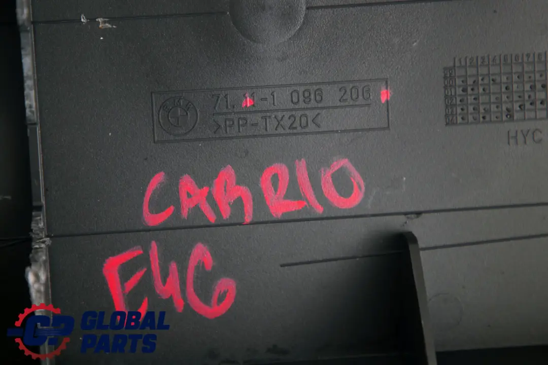 Trunk Tray Emergency Wheel Cover Boot to BMW 3 Series E46 Cabrio Rear with Part number 1096206 BMW 3 Series E46 Cabrio Rear Trunk Tray Emergency Wheel Cover Boot - SKU 1096206 - Part number 1096206