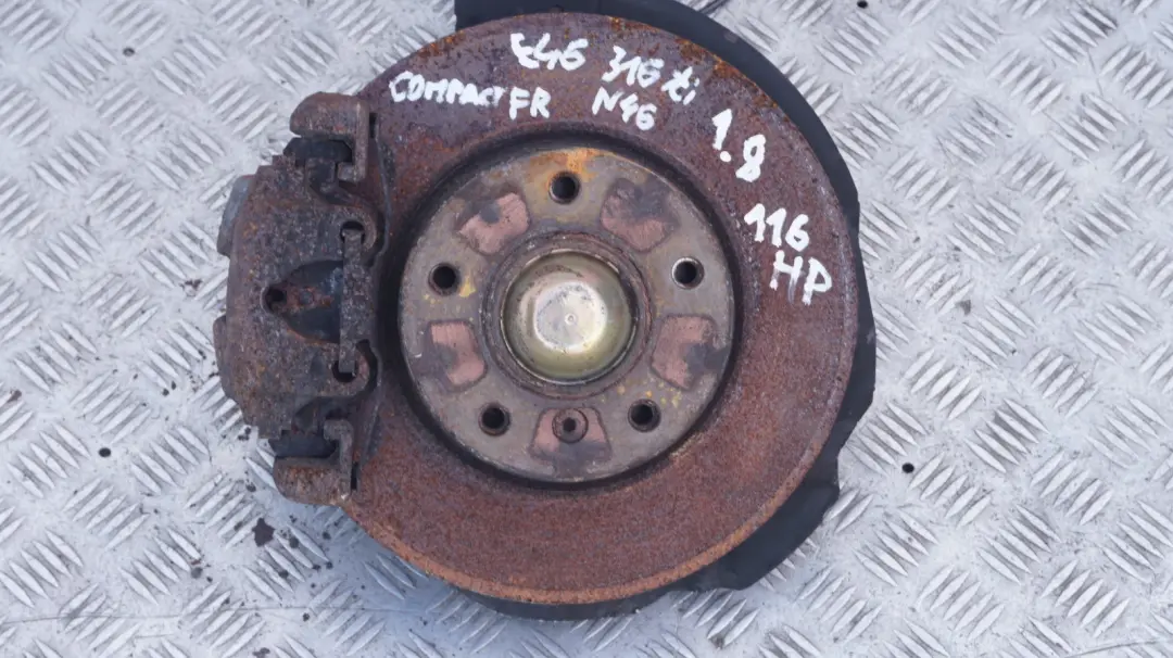 N46 Front Right O/S Suspension Leg Brake Axle to BMW 3 Series E46 Compact 316ti with Part number 1096852 BMW 3 Series E46 Compact 316ti N46 Front Right O/S Suspension Leg Brake Axle - SKU 1096852 - Part number 1096852