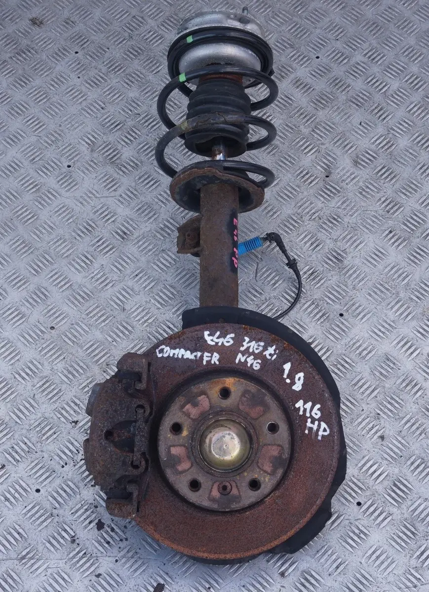 N46 Front Right O/S Suspension Leg Brake Axle to BMW 3 Series E46 Compact 316ti with Part number 1096852 BMW 3 Series E46 Compact 316ti N46 Front Right O/S Suspension Leg Brake Axle - SKU 1096852 - Part number 1096852